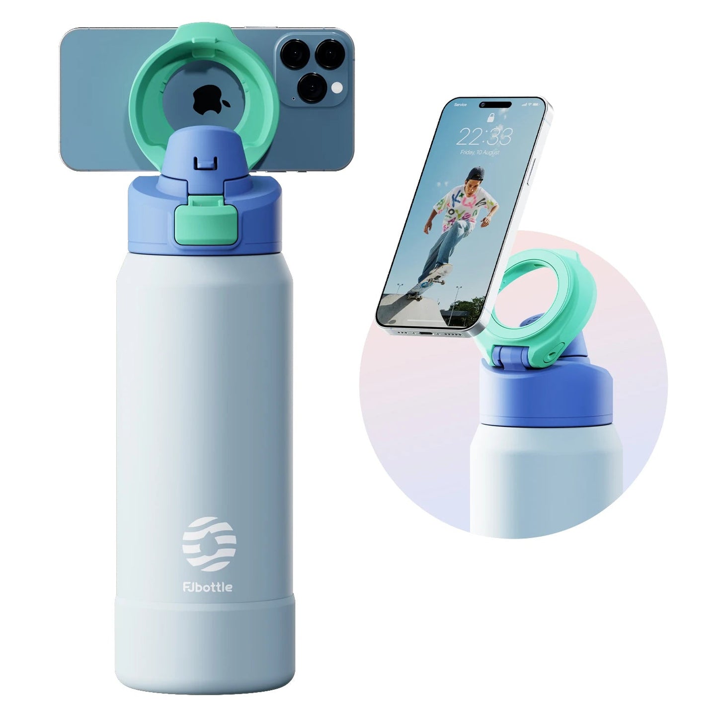 Water Bottle with Phone Holder
