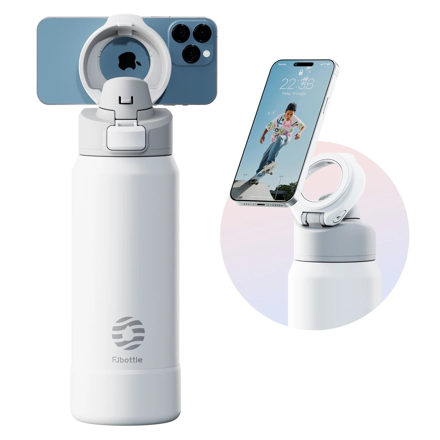 Water Bottle with Phone Holder