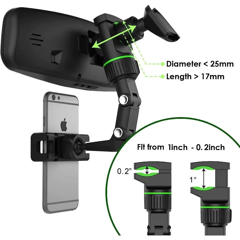 Rearview Mirror Phone Holder