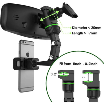 Rearview Mirror Phone Holder