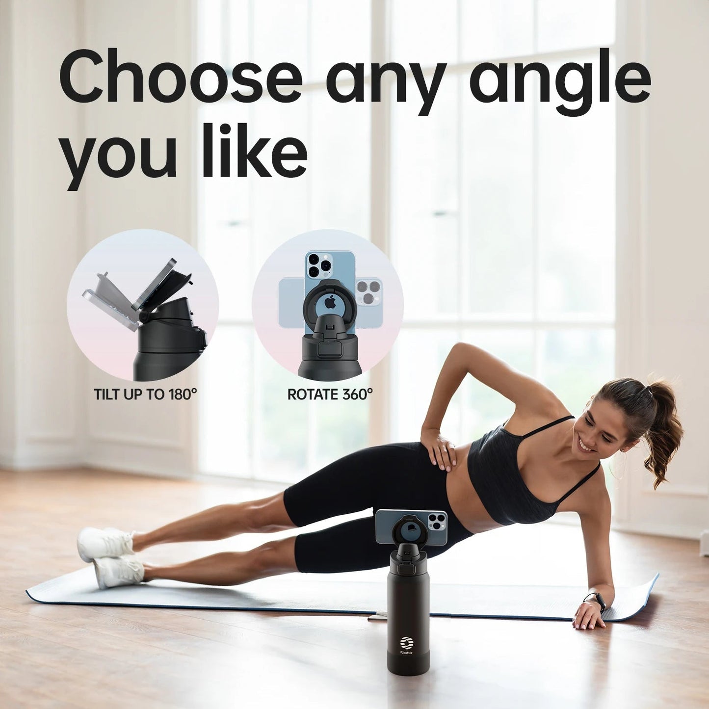 Water Bottle with Phone Holder
