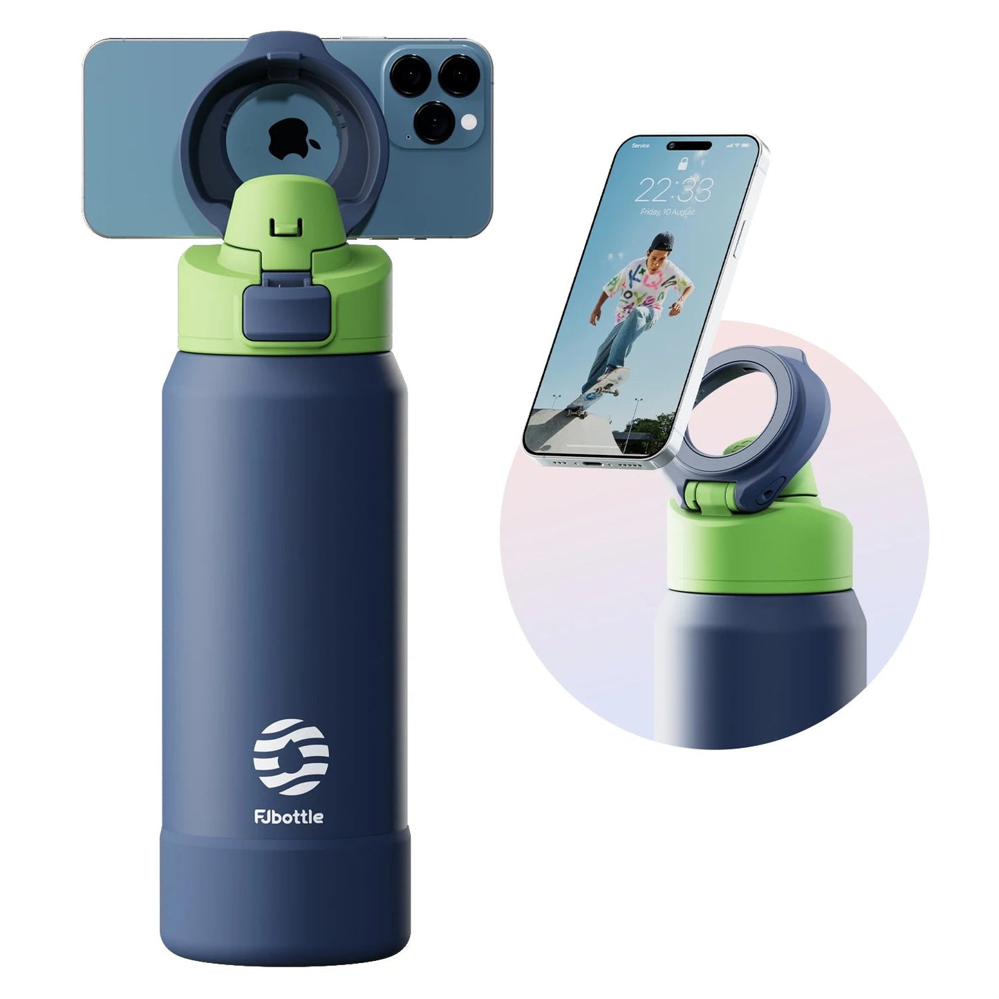 Water Bottle with Phone Holder