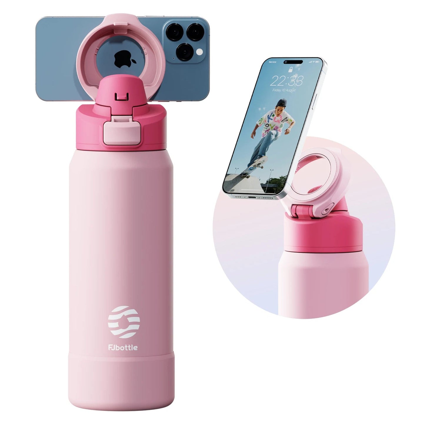 Water Bottle with Phone Holder
